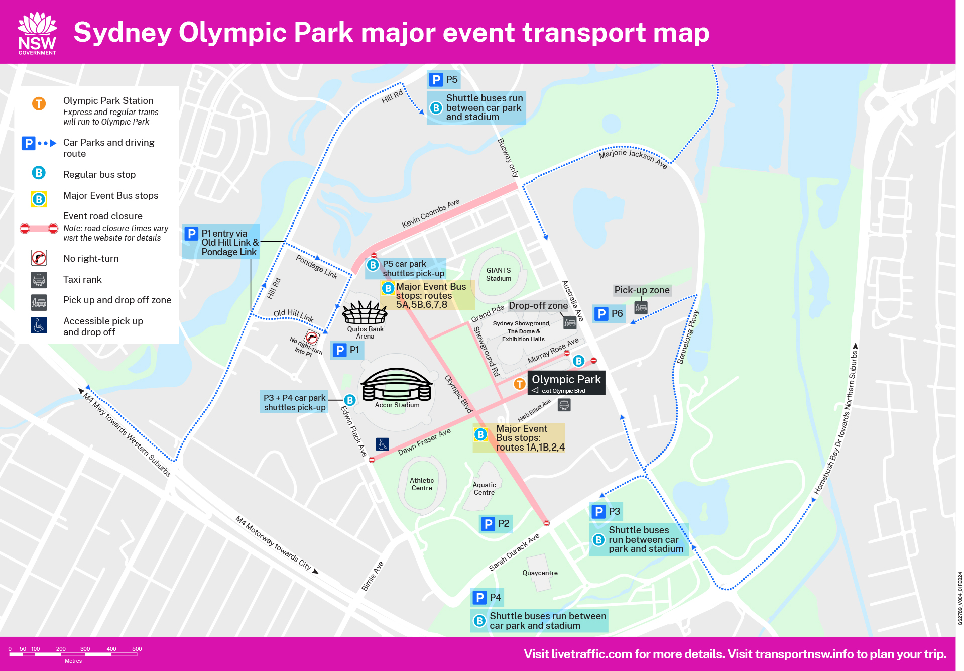 Taylor Swift The Eras Tour Sydney Olympic Park Major Event Transport Map